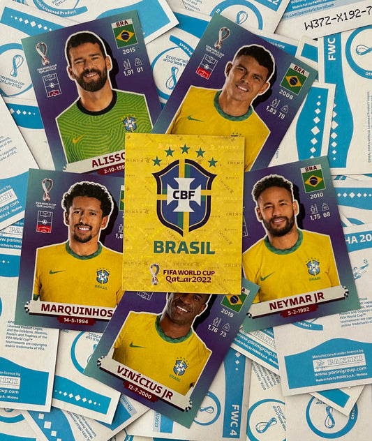 Panini FIFA World Cup Qatar 2022 Sticker Collection - Single BRAZIL Stickers (BRA1 - BRA20)