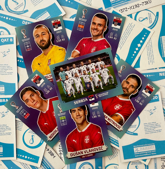Panini FIFA World Cup Qatar 2022 Sticker Collection - Single SERBIA Stickers (SRB1 - SRB20)