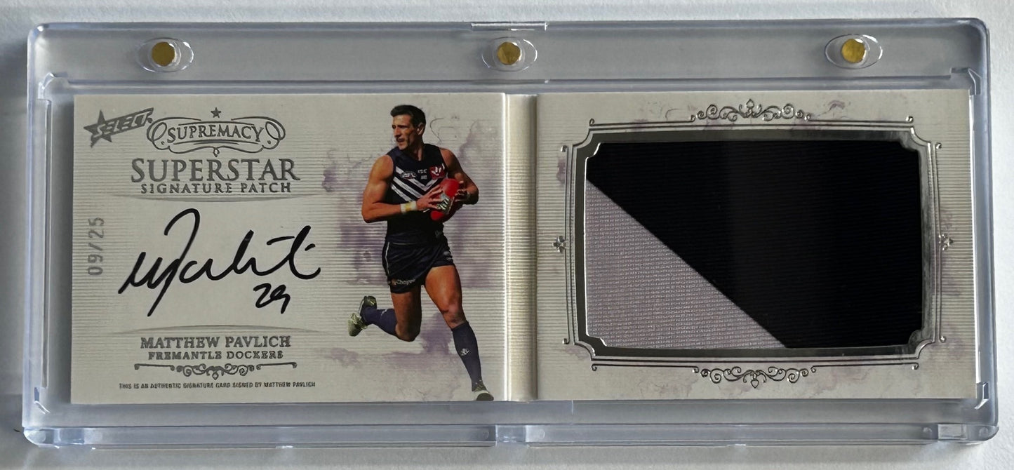 2021 AFL Select Supremacy - MATTHEW PAVLICH (FREMANTLE DOCKERS) Superstar Signature Patch 09/25