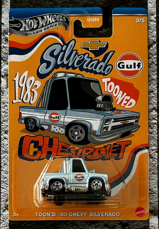 Mattel Hot Wheels Diecast Silver Series 1:64 - Toon'd '83 Chevy Silverado (Gulf Tooned)