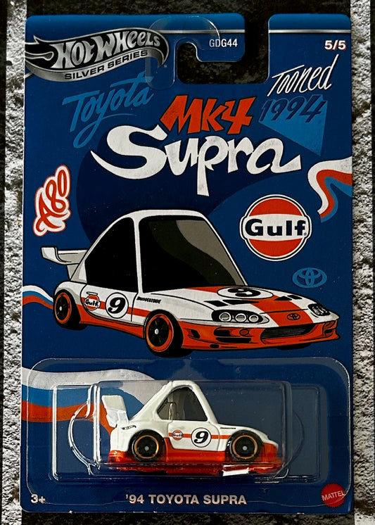 Mattel Hot Wheels Diecast Silver Series 1:64 - '94 Toyota Supra (Gulf Tooned)