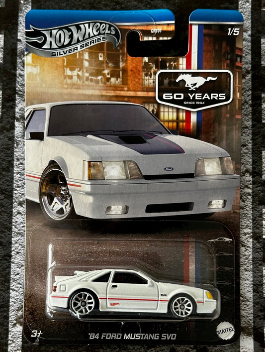 Mattel Hot Wheels Diecast Silver Series 1:64 - '84 Ford Mustang SVO (60 Years)