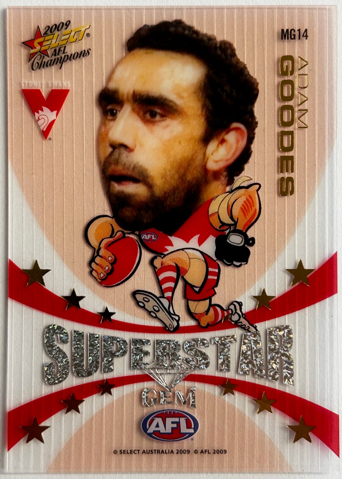 2009 Select AFL Champions - ADAM GOODES (SYDNEY SWANS) Superstar Gem MG14