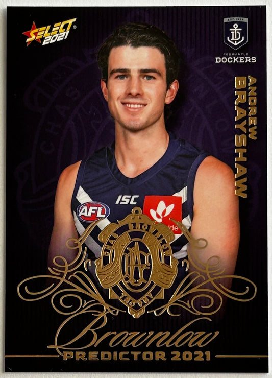 Select AFL Footy Stars 2021 - ANDREW BRAYSHAW (FREMANTLE DOCKERS) Brownlow Medal Predictor Gold BPG21 /140