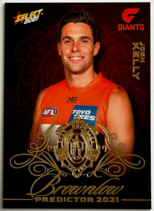 Select AFL Footy Stars 2021 - JOSH KELLY (GWS GIANTS) Brownlow Medal Predictor Gold BPG30 /140