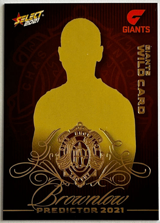 Select AFL Footy Stars 2021 - WILD CARD (GWS GIANTS) Brownlow Medal Predictor Gold BPG32 /140