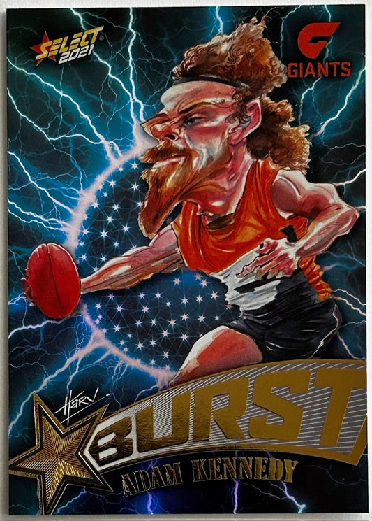 Select AFL Footy Stars 2021 - ADAM KENNEDY (GWS GIANTS) Lightning Starburst SBL30 /210