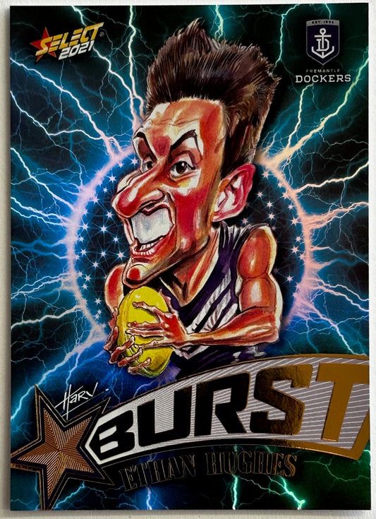 Select AFL Footy Stars 2021 - ETHAN HUGHES (FREMANTLE DOCKERS) Lightning Starburst SBL23 /210