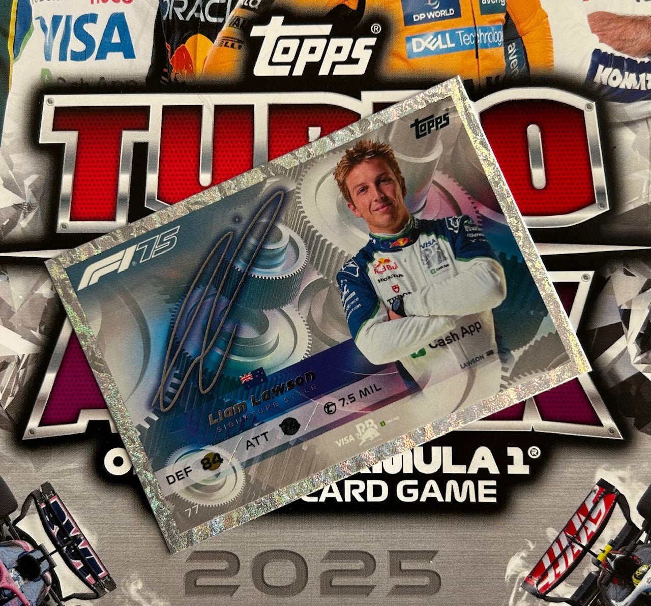 Topps F1 Turbo Attax 2025 - LIAM LAWSON (VCARB) Signature Style Holo Foil #77