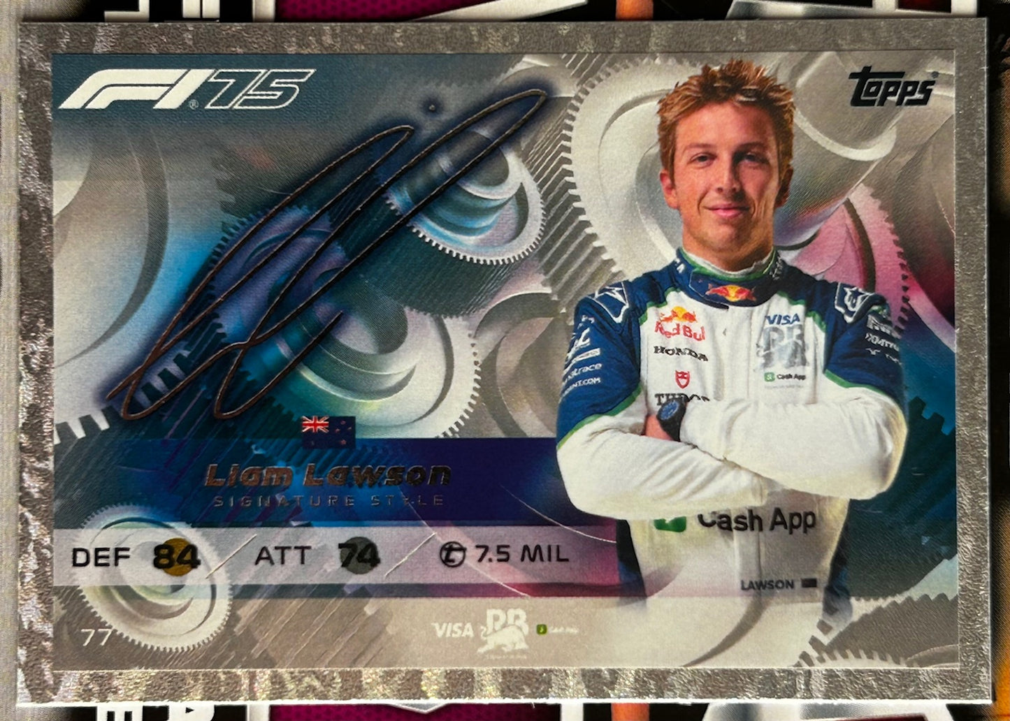 Topps F1 Turbo Attax 2025 - LIAM LAWSON (VCARB) Signature Style Holo Foil #77