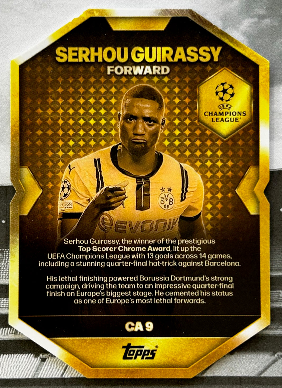 2025-26 Topps UCC Match Attax - SERHOU GUIRASSY (BORUSSIA DORTMUND) Chrome Award Winner CA9