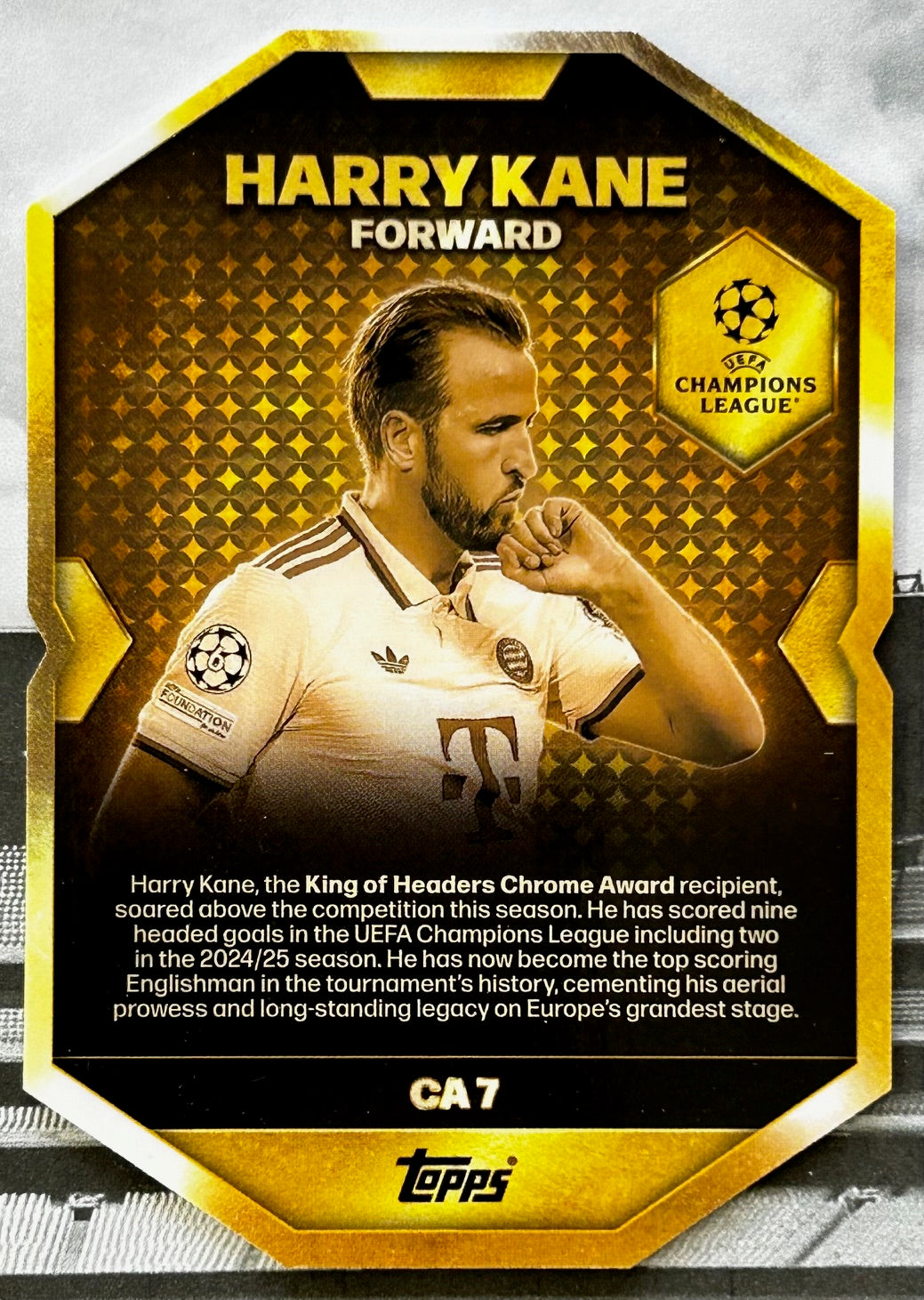 2025-26 Topps UCC Match Attax - HARRY KANE (BAYERN MUNICH) Chrome Award Winner CA7