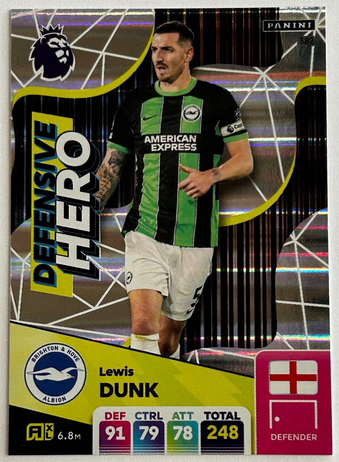 Panini Adrenalyn XL Premier League 2025 - Single DEFENSIVE HERO Cards (#379 - #387) 1:7 packets