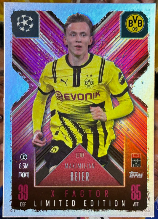 Topps 2024-25 Match Attax Extra UEFA - MAXIMILIAN BEIER (BORUSSIA DORTMUND) X Factor Limited Edition #LE10