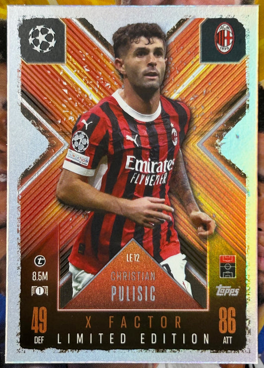 Topps 2024-25 Match Attax Extra UEFA - CHRISTIAN PULISIC (AC MILAN) X Factor Limited Edition #LE12
