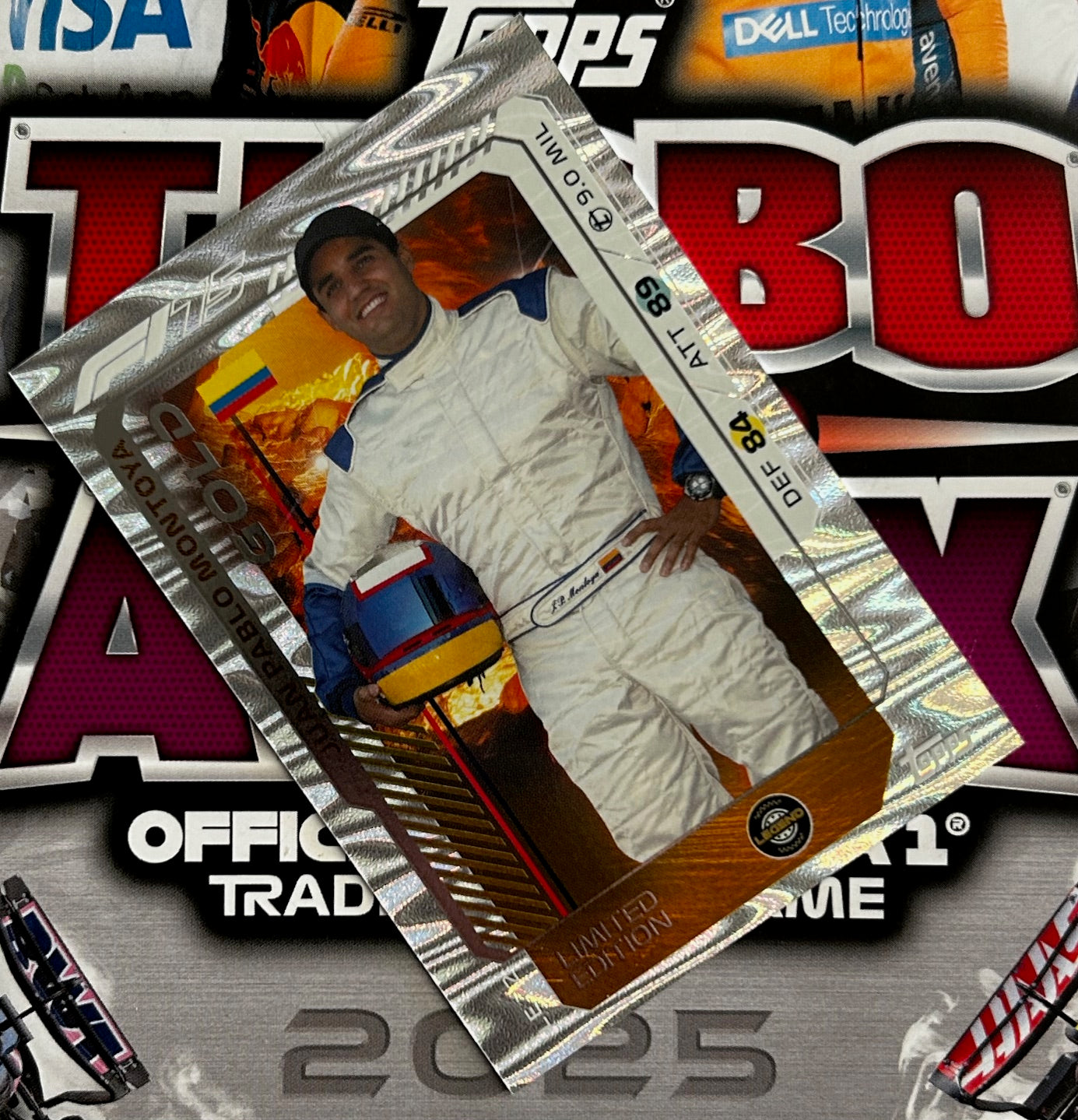 Topps F1 Turbo Attax 2025 - JUAN PABLO MONTOYA (LEGEND) Gold Limited Edition LE22