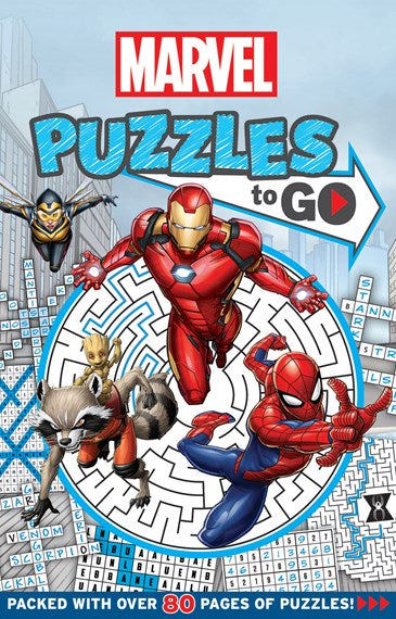Marvel Books - MARVEL PUZZLES TO GO 80 Pages of Puzzles
