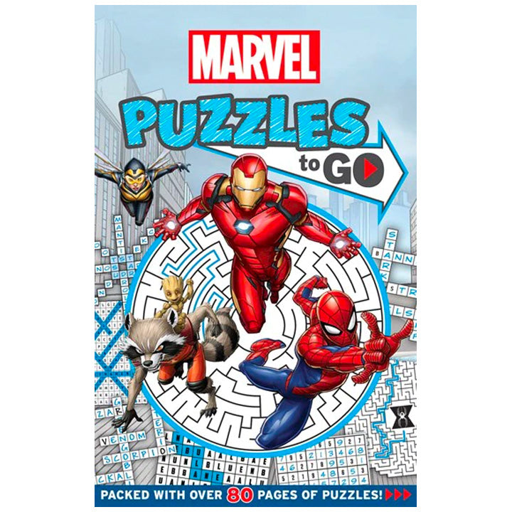 Marvel Books - MARVEL PUZZLES TO GO 80 Pages of Puzzles