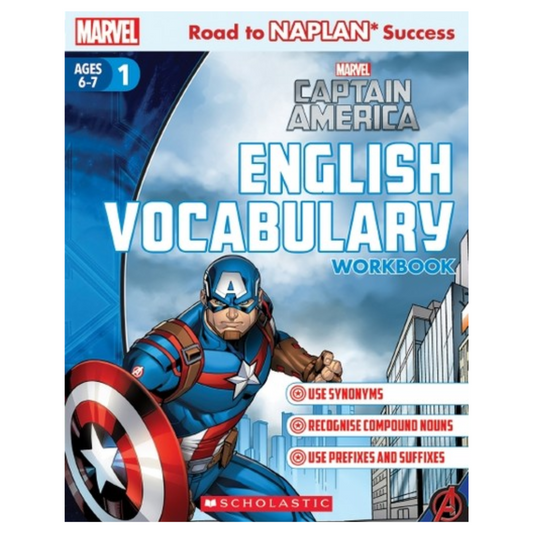 Marvel Captain America Road to Naplan Success - English Vocabulary Workbook (Ages 6 - 7)