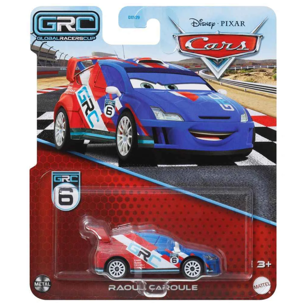 Mattel Disney Cars Metal 1:55 Diecast - RAOUL CAROULE Global Racers Cup