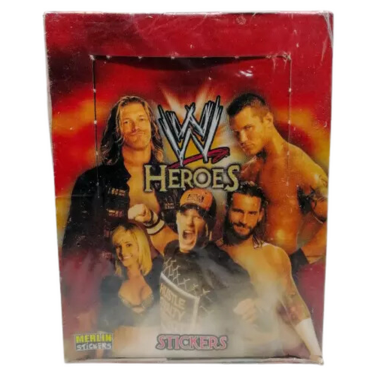 Merlin WWE Heroes (2008) Sticker Collection - Sealed Box of 50 Packets