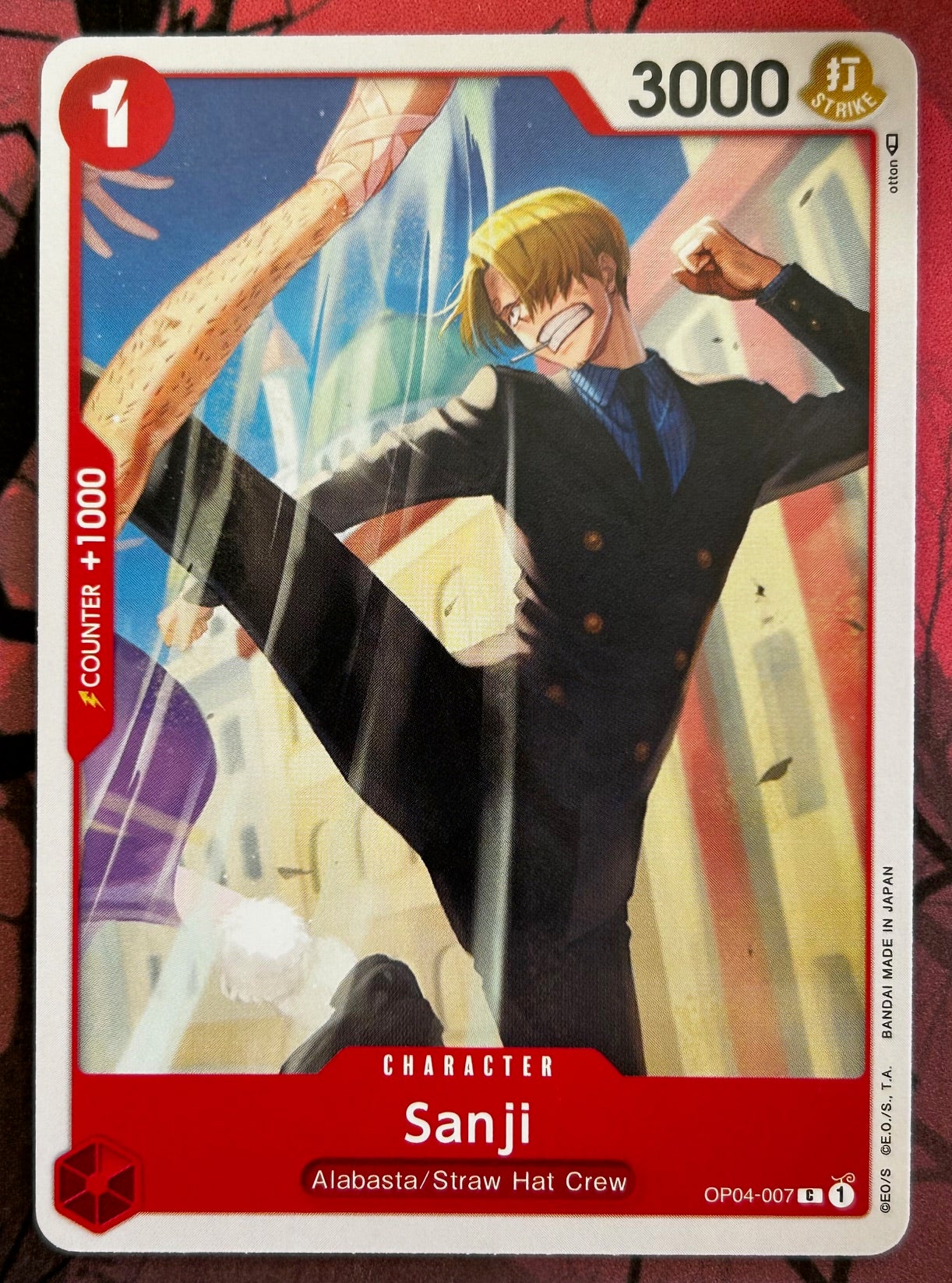 OP04-007 SANJI One Piece Character Card (Red) English