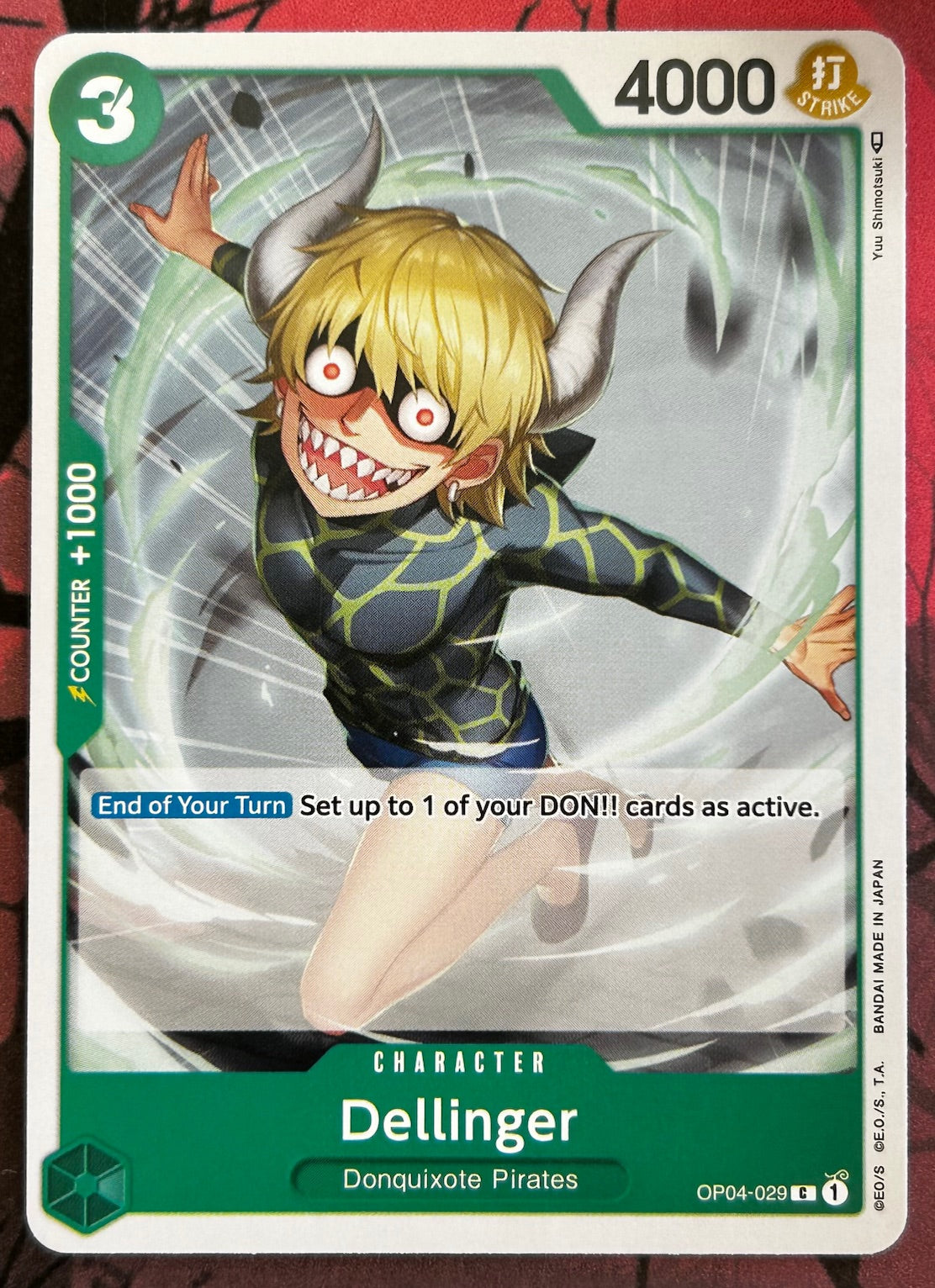 OP04-029 DELLINGER One Piece Character Card (Green) English