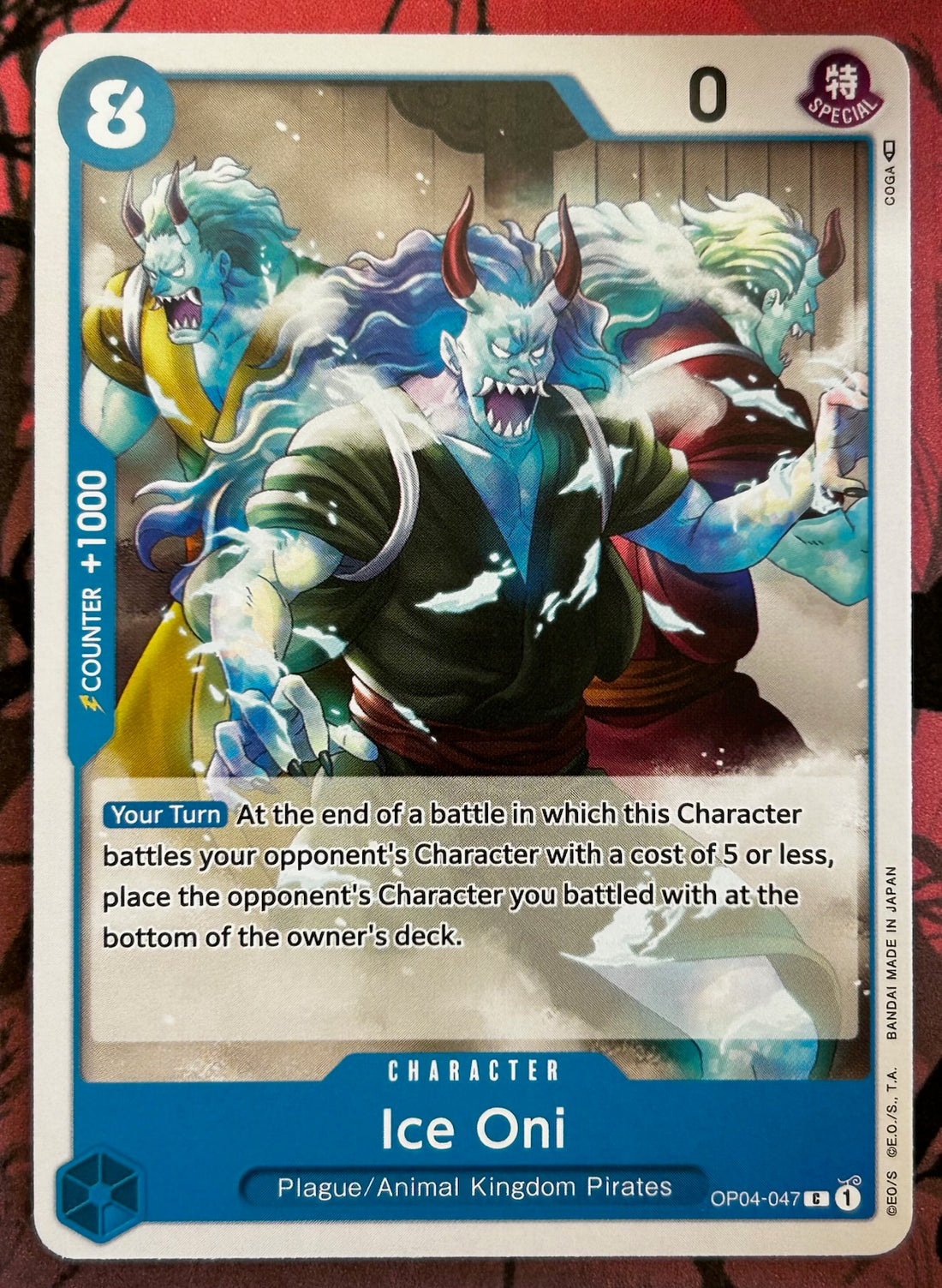 OP04-047 ICE ONI One Piece Character Card (Blue) English – JaqJnr