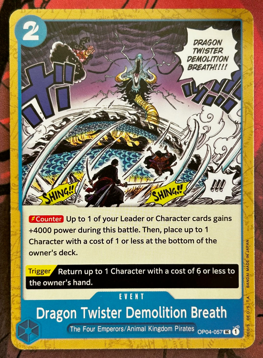 OP04-057 DRAGON TWISTER DEMOLITION BREATH One Piece Event Card (Blue) English