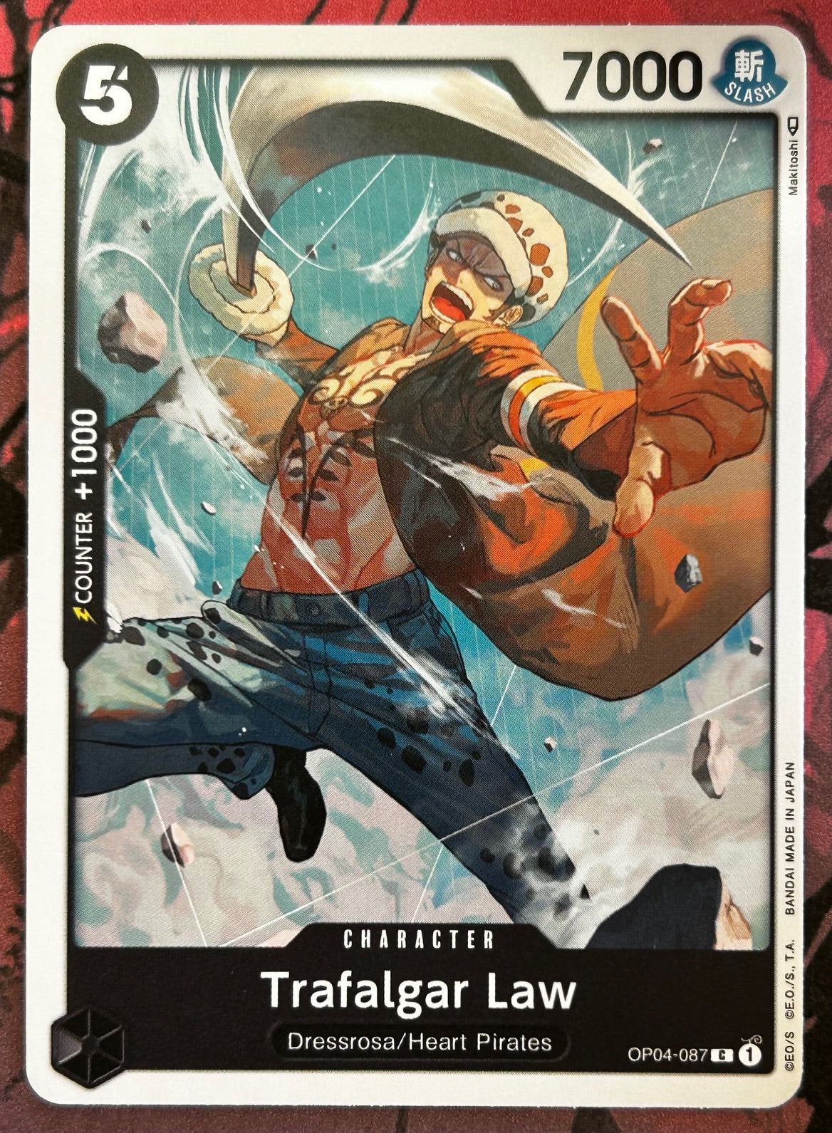 OP04-087 TRAFALGAR LAW One Piece Character Card (Black) English