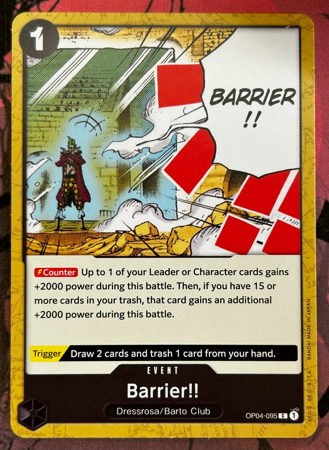 OP04-095 BARRIER!! One Piece Event Card (Black) English