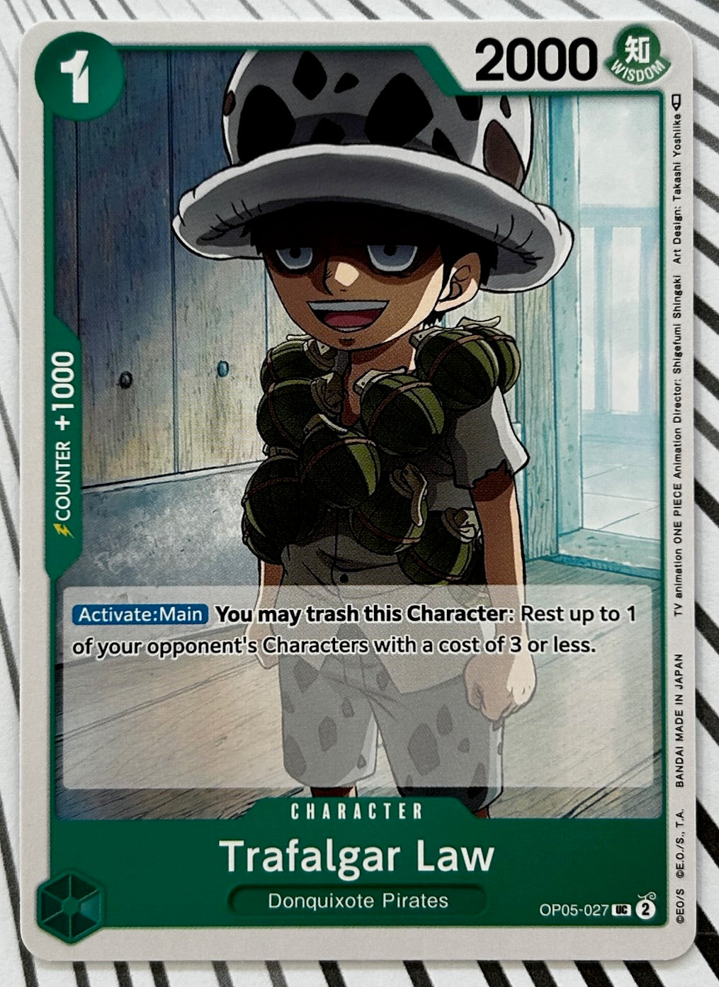 OP05-027 TRAFALGAR LAW One Piece Character Card (Green) English