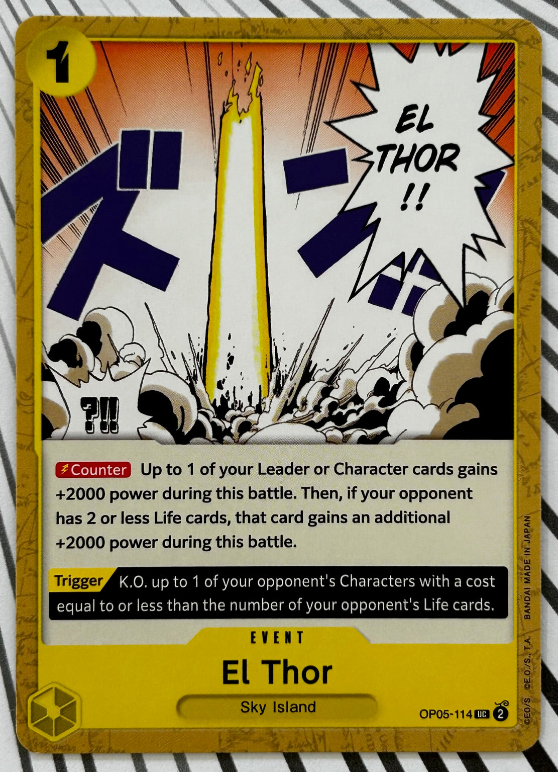 OP05-114 EL THOR One Piece Event Card (Yellow) English