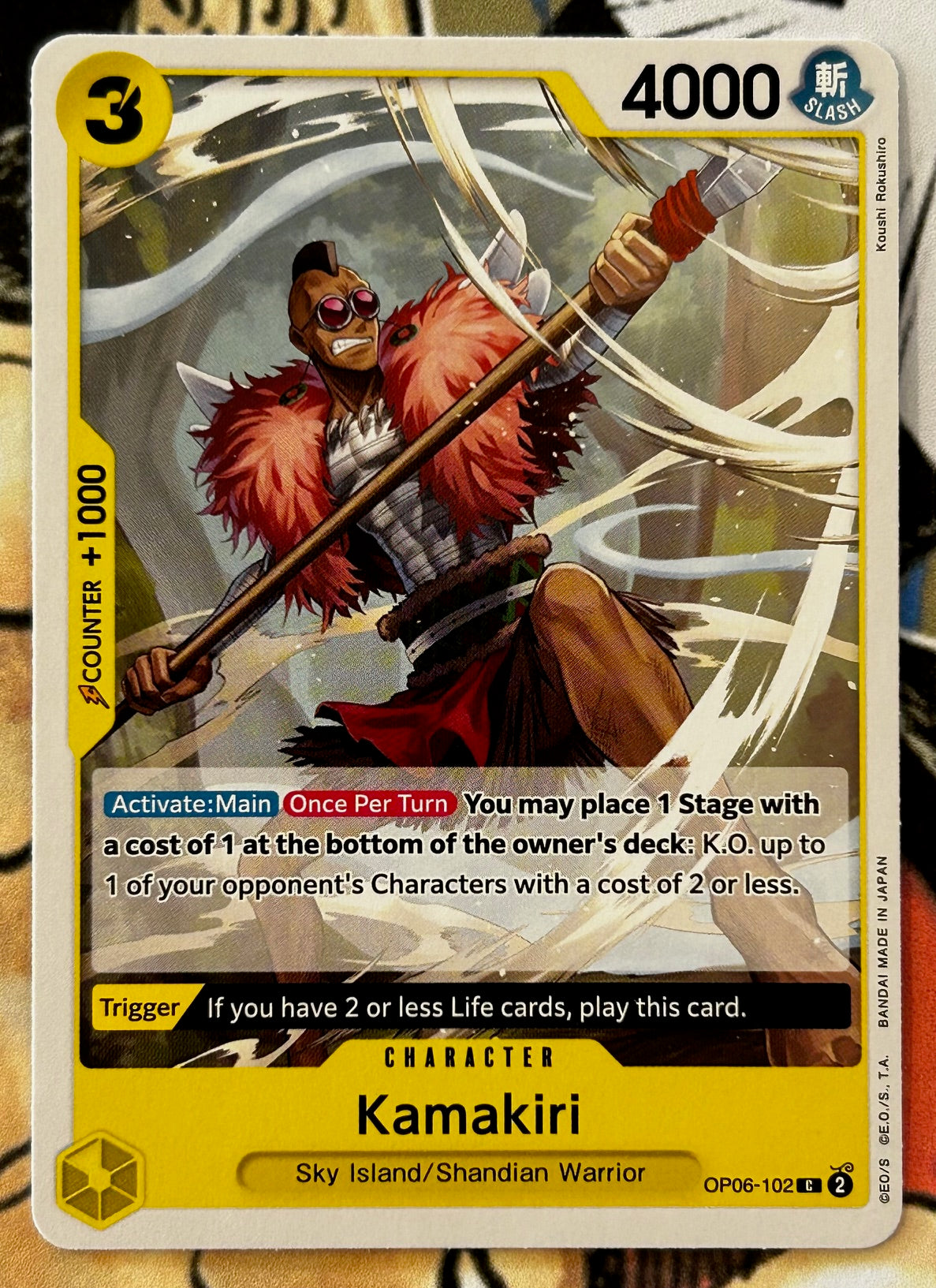 OP06-102 KAMAKIRI One Piece Character Card (Yellow) English