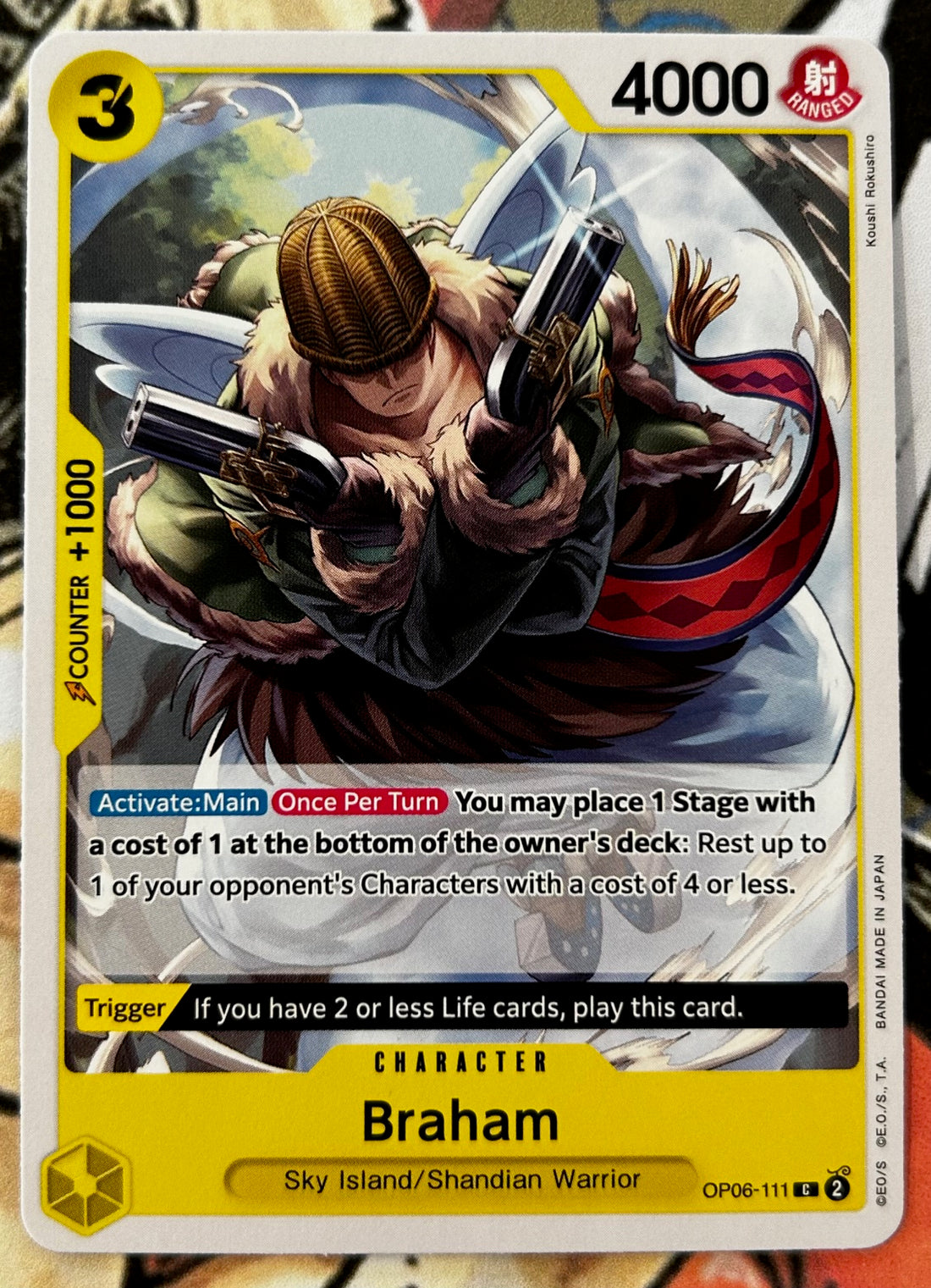 OP06-111 BRAHAM One Piece Character Card (Yellow) English – JaqJnr