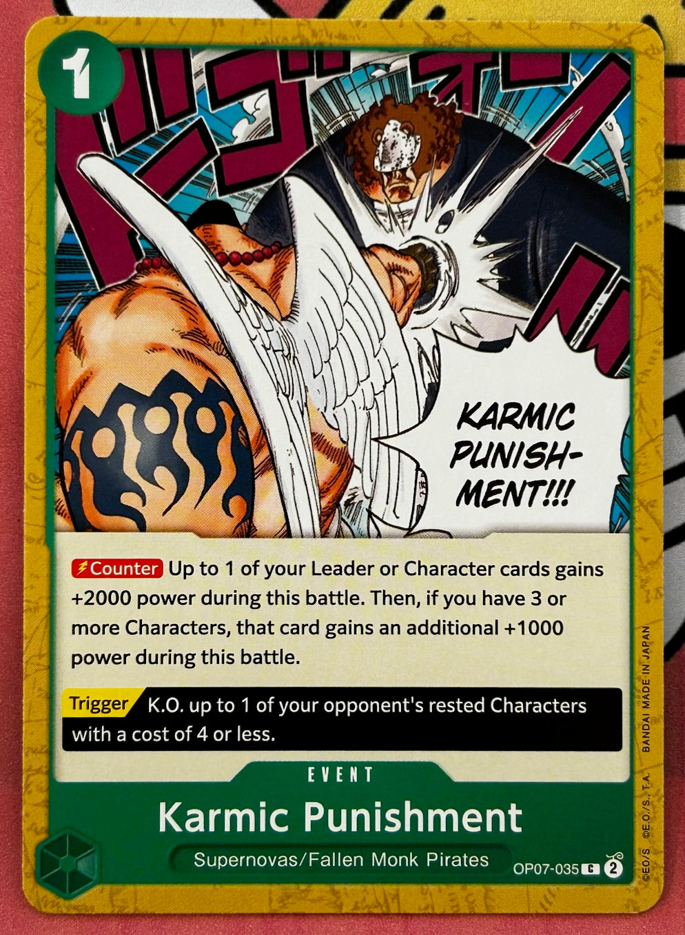 OP07-035 KARMIC PUNISHMENT One Piece Event Card (Green) English