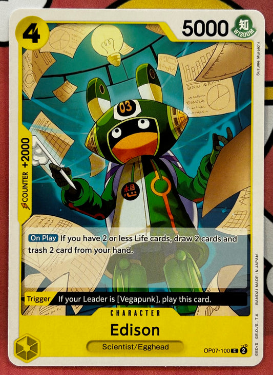 OP07-100 EDISON One Piece Character Card (Yellow) English