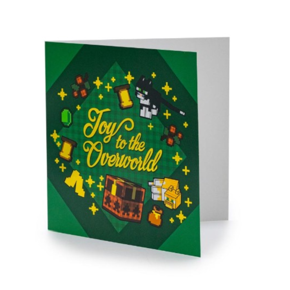 Official Minecraft Greetings Card - JOY TO THE OVERWORLD Xmas Christmas