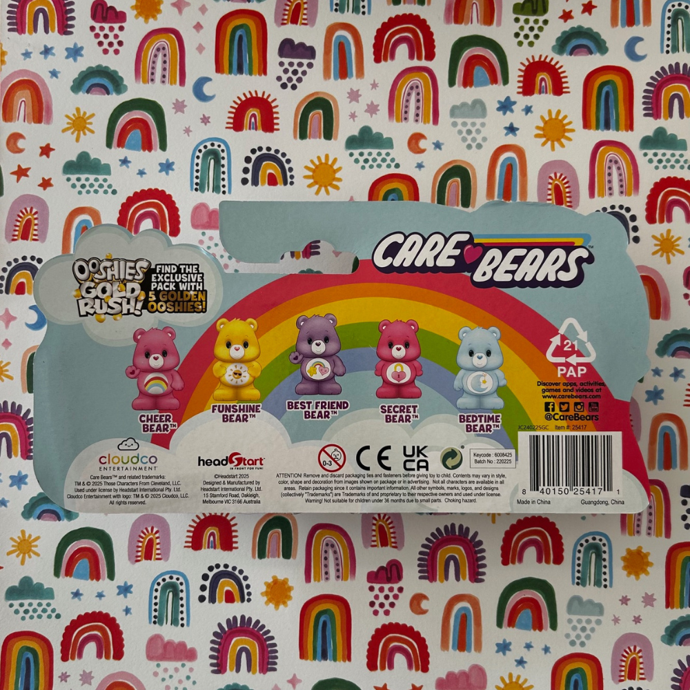Ooshies Gold Rush CARE BEARS 5-pack (2025 Release)