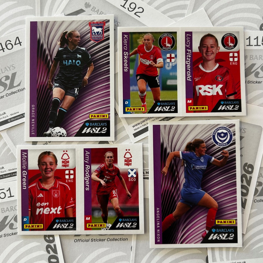 Panini Barclays Women's Super League 2026 Sticker Collection - SINGLE WSL2 STICKERS (#446 - #511)