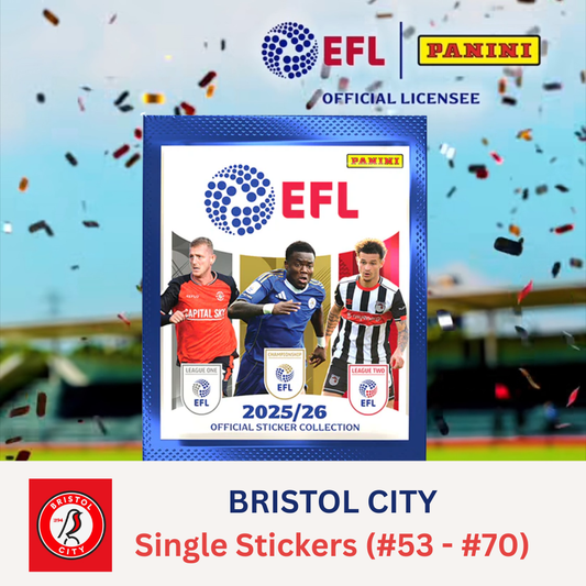Panini EFL 2025-26 Sticker Collection - Single BRISTOL CITY Stickers (#53 - #70)