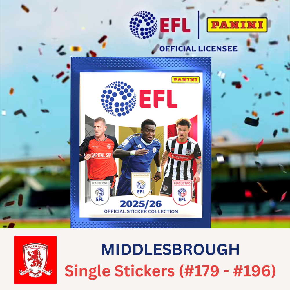 Panini EFL 2025-26 Sticker Collection - Single MIDDLESBROUGH Stickers (#179 - #196)