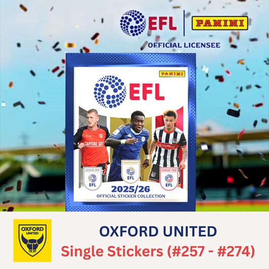 Panini EFL 2025-26 Sticker Collection - Single OXFORD UNITED Stickers (#257 - #274)