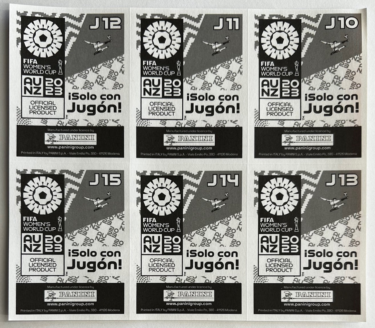 Panini FIFA Women's World Cup AU NZ 2023 - Extra SPAIN Stickers J10 to J15 (Jugon! Magazine Exclusive)