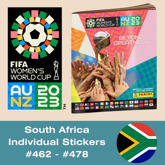 Panini FIFA Women's World Cup AU NZ 2023 - Single SOUTH AFRICA Stickers (#462 - #478)