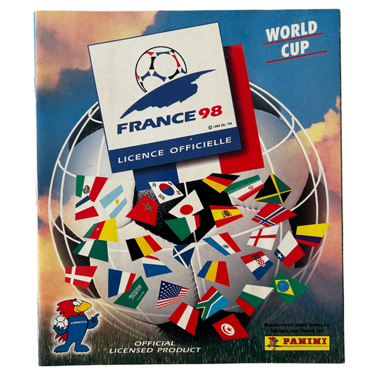 Panini France 98 World Cup Sticker Collection - INCOMPLETE STICKER ALBUM with 100 Stickers