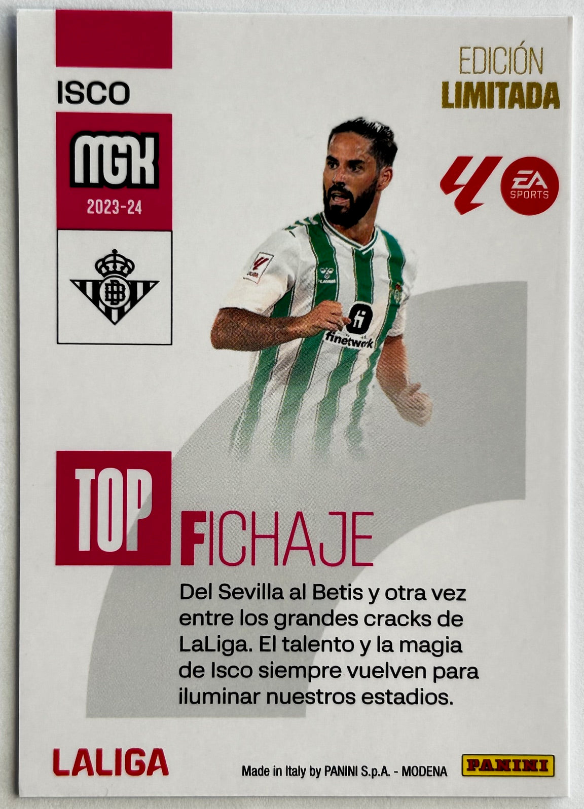 Panini MGK Megacracks La Liga 2023-24 - ISCO (REAL BETIS) Top Signing Limited Edition *Jugon! 199 Exclusive* (Copy)