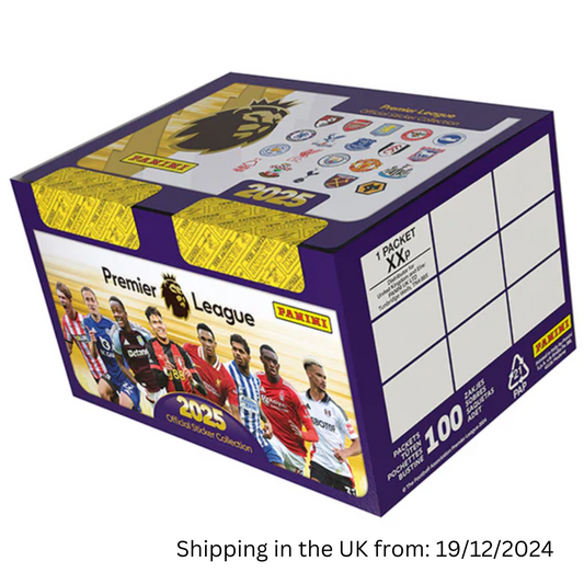 PRE-ORDER: Panini Premier League Official Sticker Collection 2025 - Box of 100 Sticker Packets (500 Stickers)