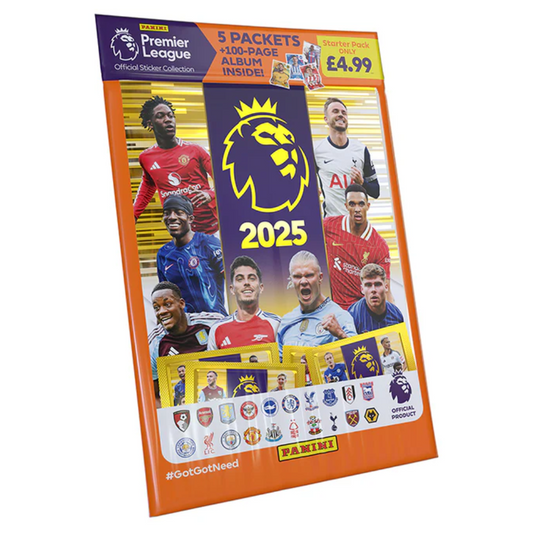 Panini Premier League Official Sticker Collection 2025 - Starter Pack (Album & 5 Sticker Packets)