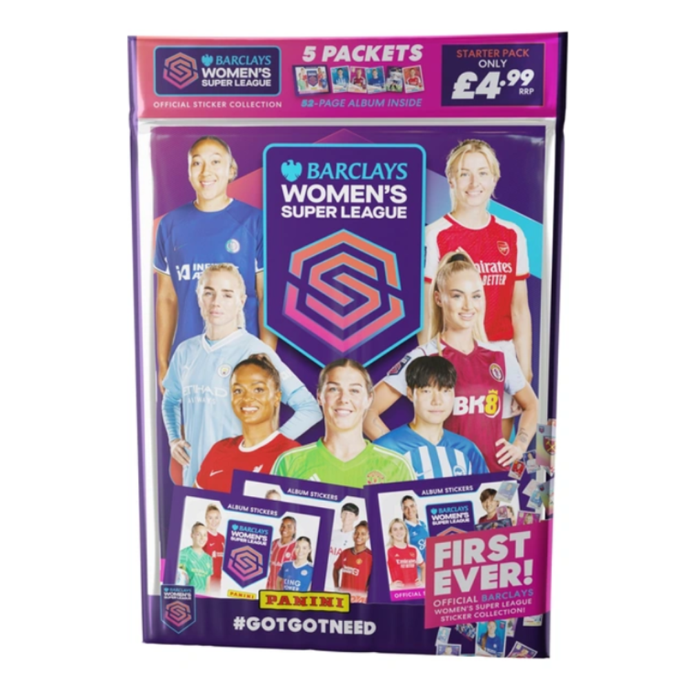 Panini Women's Super League 2024 Official Sticker Collection - Starter Pack (Album & 5 Sticker Packets)